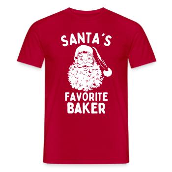 Santas favorite Baker funny christmas saying - Men's T-Shirt - red - Front - AI Model Male 178 dark (178cm)