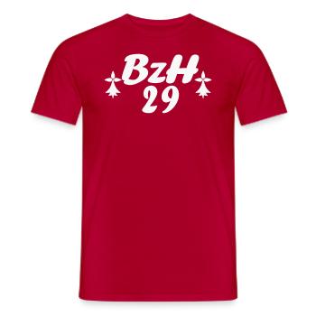 29 Bretagne BZH 2 - T-shirt homme - rouge - Devant - AI Model Male 178 dark (178cm)