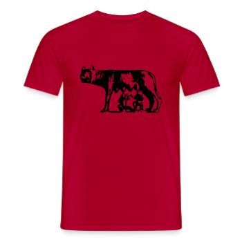 Capitoline Wolf - Männer T-Shirt - Rot - Vorne - AI Model Male 178 dark (178cm)
