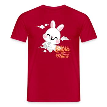 THIS GONNA BE MY YEAR - Men's T-Shirt - red - Front - AI Model Male 178 dark (178cm)