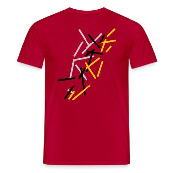 Abstract - Men's T-Shirt - red - Front - AI Model Male 178 dark (178cm)