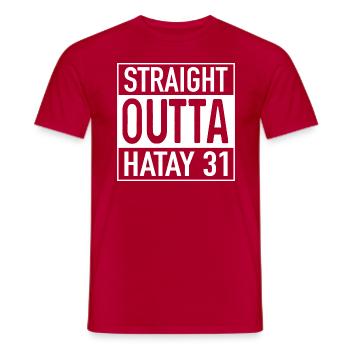 Straight OUTTA Hatay 31 - Männer T-Shirt - Rot - Vorne - AI Model Male 178 dark (178cm)