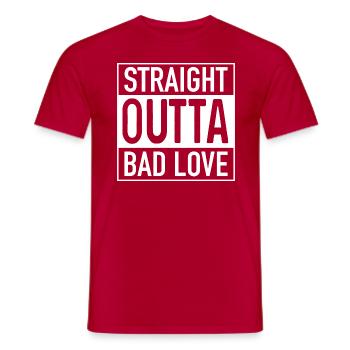 Straight OUTTA Mauvais Amour - T-shirt homme - rouge - Devant - AI Model Male 178 dark (178cm)