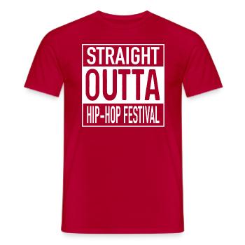 Straight OUTTA Hip Hop Festival - T-shirt homme - rouge - Devant - AI Model Male 178 dark (178cm)