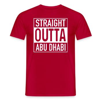 Straight OUTTA ABU DHABI - Männer T-Shirt - Rot - Vorne - AI Model Male 178 dark (178cm)