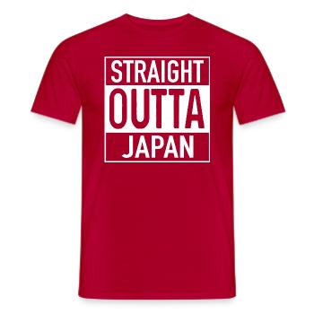 Straight OUTTA JAPAN - Men's T-Shirt - red - Front - AI Model Male 178 dark (178cm)