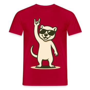 Wieselrocker - Men's T-Shirt - red - Front - AI Model Male 178 dark (178cm)
