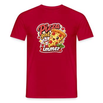Pizza geht immer - Männer T-Shirt - Rot - Vorne - AI Model Male 178 dark (178cm)