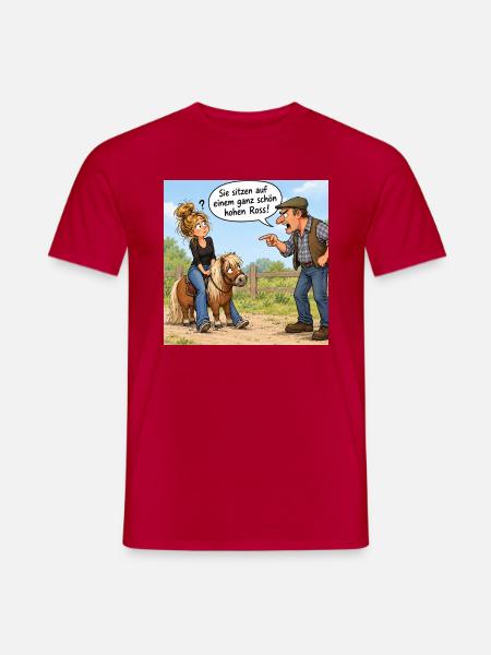 Auf dem hohen Ross - Männer T-Shirt - Rot