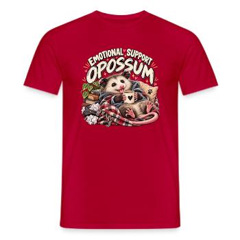 Emotional Support Opossum – Lustiges Tiermotiv - Männer T-Shirt - Rot - Vorne - AI Model Male 178 dark (178cm)
