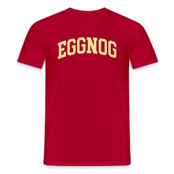 Eggnog Christmas Retro College University - Men's T-Shirt - red - Front - AI Model Male 178 dark (178cm)