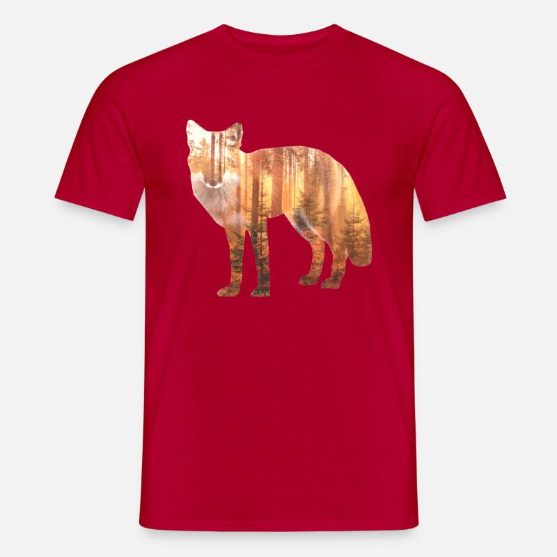 Fuchs Wald Geschenk Geschenkidee - Männer T-Shirt - Rot