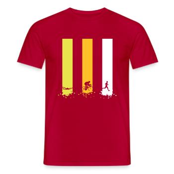 course de vélo de natation triathlon - T-shirt homme - rouge - Devant - AI Model Male 178 dark (178cm)
