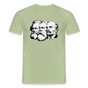 Marx - Engels - Lénine - T-shirt homme - vert sauge - Devant - AI Model Male 178 light (178cm)