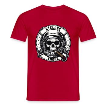 Astro Schädel - Männer T-Shirt - Rot - Vorne - AI Model Male 178 dark (178cm)