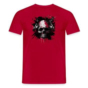 Zombie skull Disc Jockey - Men's T-Shirt - red - Front - AI Model Male 178 dark (178cm)