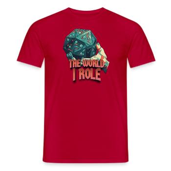 Le monde I Rôle V.3 - T-shirt homme - rouge - Devant - AI Model Male 178 dark (178cm)