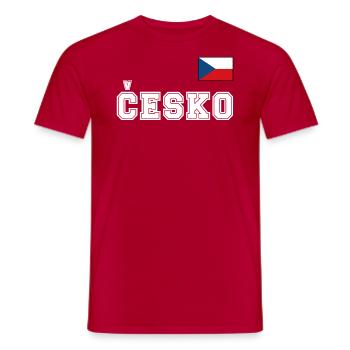 Czech Republic Jersey Look – Česko with Flag Flag - Men's T-Shirt - red - Front - AI Model Male 178 dark (178cm)