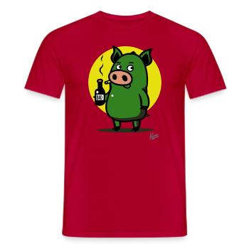 Boire et fumer Grunt : le méchant Piggy Boy - T-shirt homme - rouge - Devant - AI Model Male 178 dark (178cm)