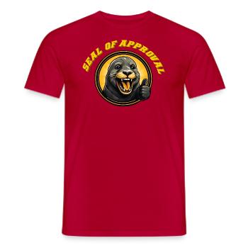 Seal of Approval - Männer T-Shirt - Rot - Vorne - AI Model Male 178 dark (178cm)