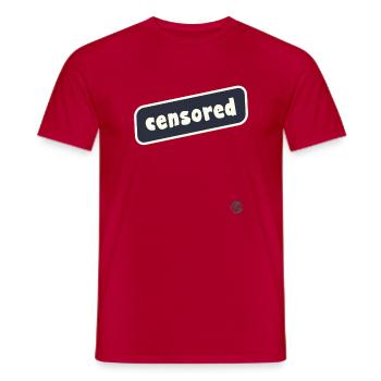 Censored - Men's T-Shirt - red - Front - AI Model Male 178 dark (178cm)