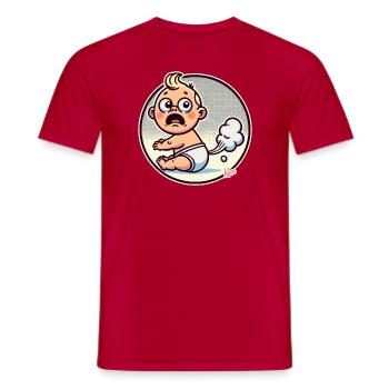 Überraschung fürs Baby, eigener Furz - Männer T-Shirt - Rot - Vorne - AI Model Male 178 dark (178cm)