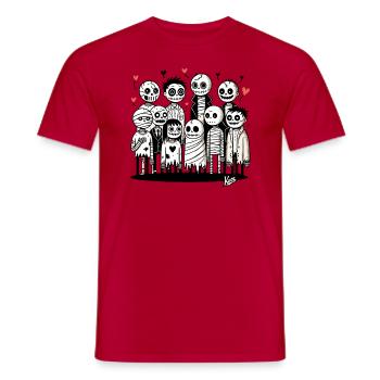 Loving zombie family with love - Men's T-Shirt - red - Front - AI Model Male 178 dark (178cm)