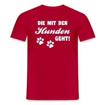 Die mit den Hunden geht - Männer T-Shirt - Rot - Vorne - AI Model Male 178 dark (178cm)