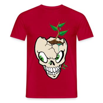 Growing Skull Sprout - Men's T-Shirt - red - Front - AI Model Male 178 dark (178cm)