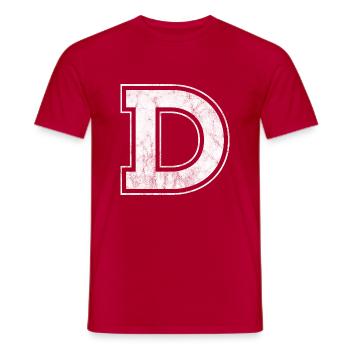 Buchstabe D - Männer T-Shirt - Rot - Vorne - AI Model Male 178 dark (178cm)