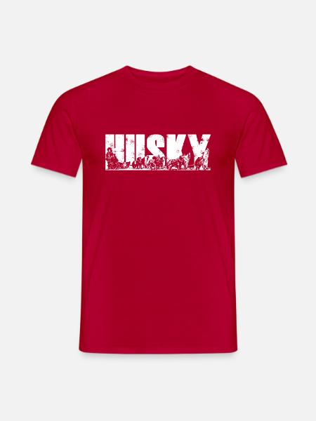 Inuit mit Husky - Männer T-Shirt - Rot