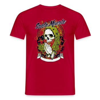 Dia de los Muertos funeral - Men's T-Shirt - red - Front - AI Model Male 178 dark (178cm)