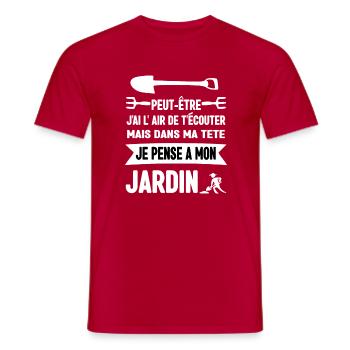 Drôle Jardinier Citation Jardinage Cool Jardinier - T-shirt homme - rouge - Devant - AI Model Male 178 dark (178cm)