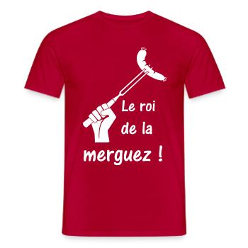 Le roi de la merguez - T-shirt homme - rouge - Devant - AI Model Male 178 dark (178cm)