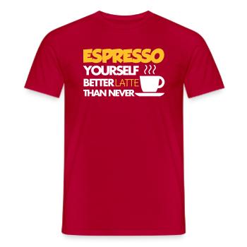 Coffee - Men's T-Shirt - red - Front - AI Model Male 178 dark (178cm)