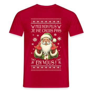 Santa Claus Sarcastic Humor - Christmas Gift - Men's T-Shirt - red - Front - AI Model Male 178 dark (178cm)