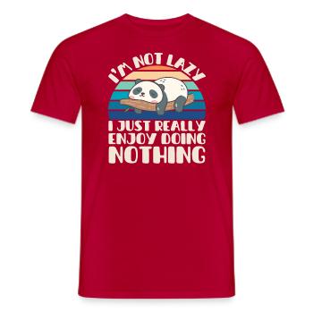 I'm Not Lazy I Just Really Enjoy Doing Nothing - Men's T-Shirt - red - Front - AI Model Male 178 dark (178cm)