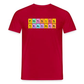 Physics Teacher Chemical Elements - Men's T-Shirt - red - Front - AI Model Male 178 dark (178cm)