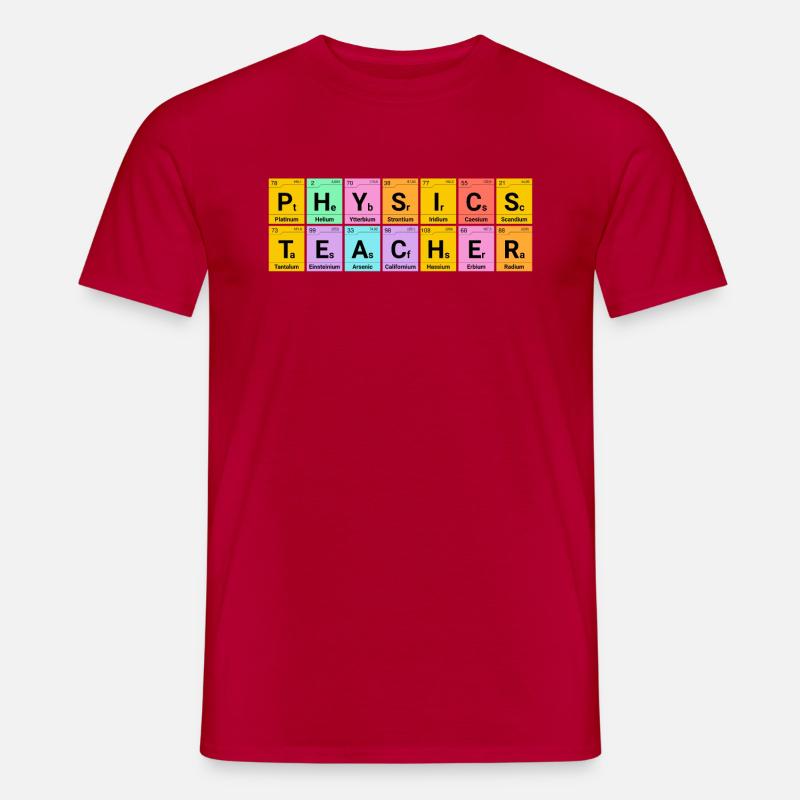 Physik Lehrer Chemische Elemente - Männer T-Shirt - Rot