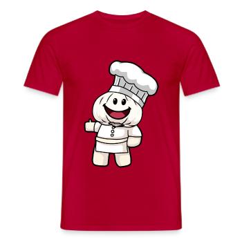 Chef Cooking Kitchen Garlic Healthy Vegan - Men's T-Shirt - red - Front - AI Model Male 178 dark (178cm)