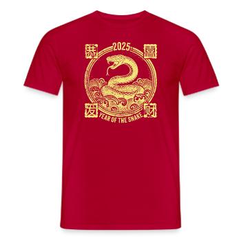 2025 Nouvel An Chinois Du Serpent Vintage - T-shirt homme - rouge - Devant - AI Model Male 178 dark (178cm)