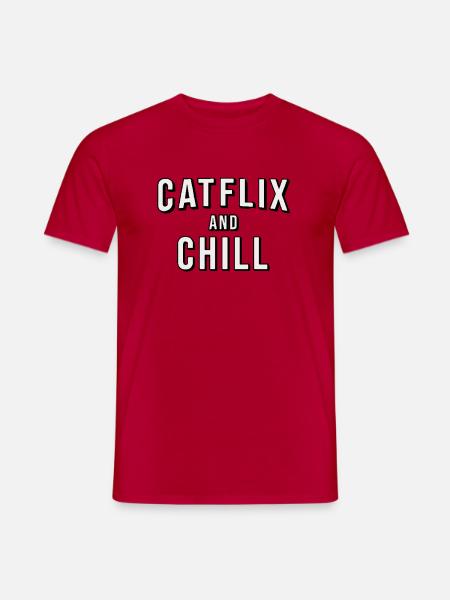 catflix et chill series série série cat cat - T-shirt homme - rouge