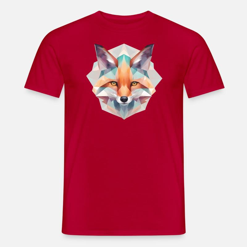 Fuchs geometrisch - Männer T-Shirt - Rot