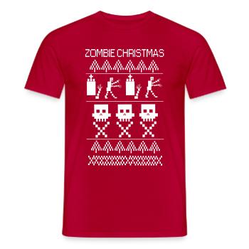 zombie christmas - Männer T-Shirt - Rot - Vorne - AI Model Male 178 dark (178cm)