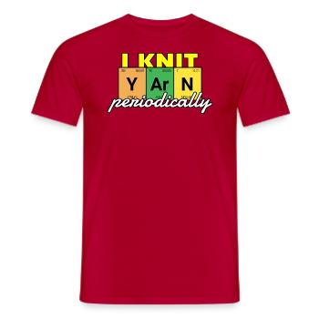 YArn Knitting - Men's T-Shirt - red - Front - AI Model Male 178 dark (178cm)