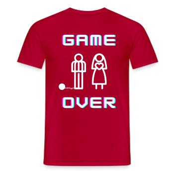 JGA Game Over Bachelor Stag Party - T-shirt homme - rouge - Devant - AI Model Male 178 dark (178cm)