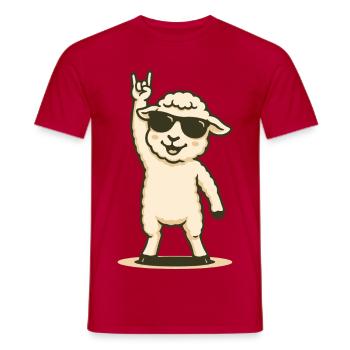 Rock'n'Wool - Männer T-Shirt - Rot - Vorne - AI Model Male 178 dark (178cm)