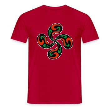 Croix Basque - T-shirt homme - rouge - Devant - AI Model Male 178 dark (178cm)