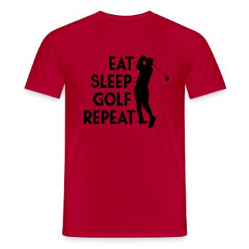 Eat Sleep Golf Repeat - Männer T-Shirt - Rot - Vorne - AI Model Male 178 dark (178cm)