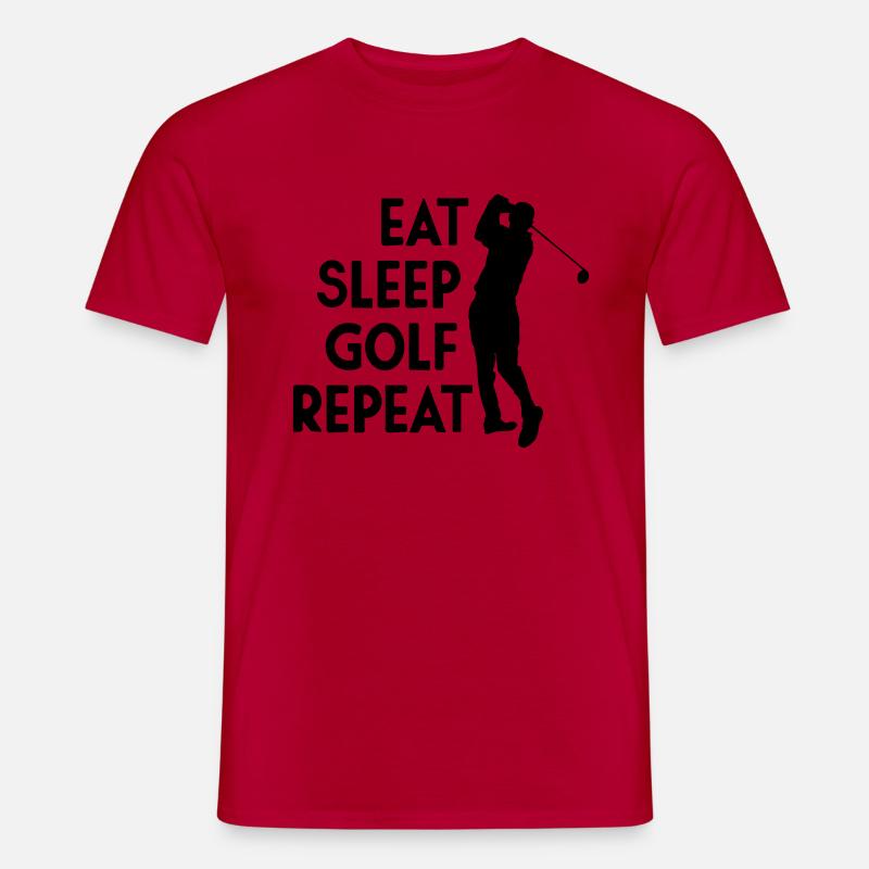 Eat Sleep Golf Repeat - Männer T-Shirt - Rot